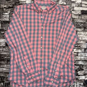 J. Crew Pink and Gray Plaid Casual Shirt
